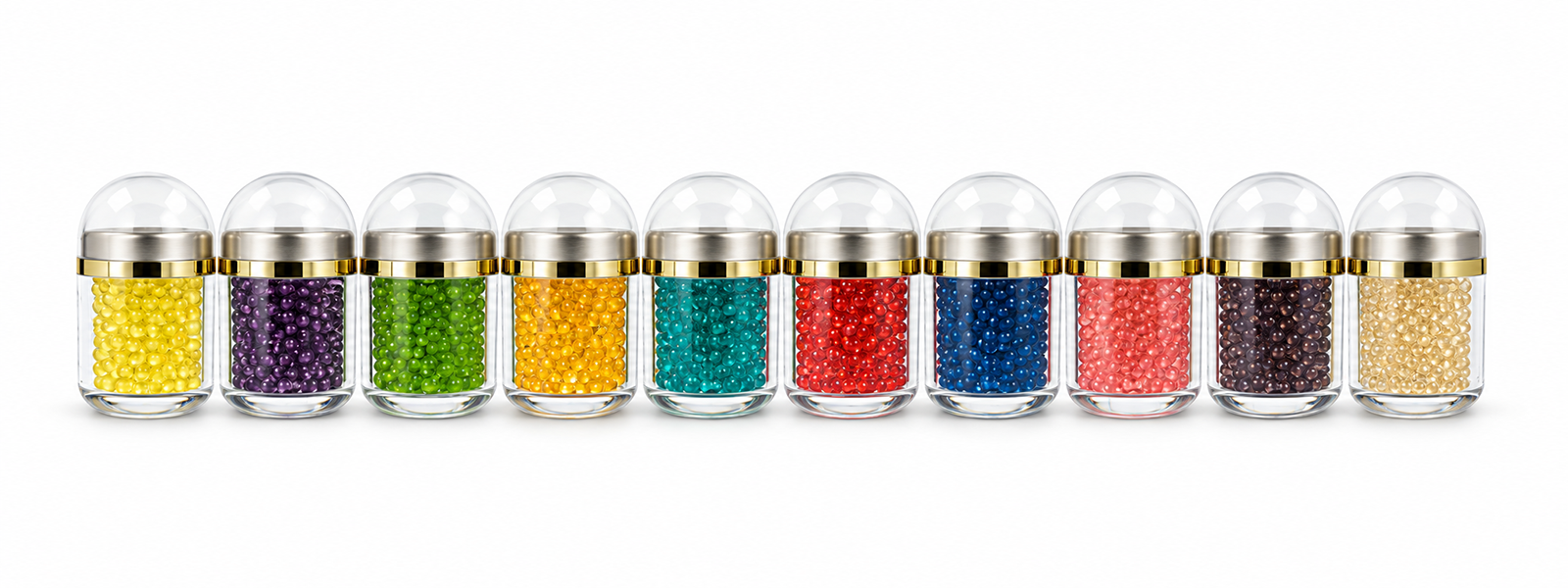 Color range of capsule samples; individual flavors are selected separately